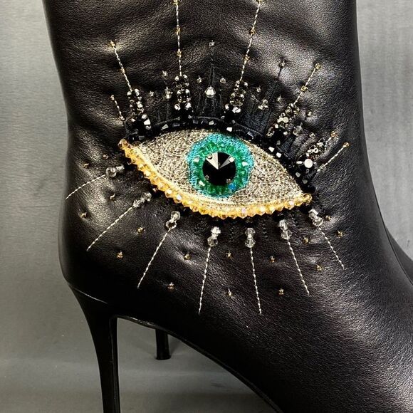 Kurt Geiger Women’s Black leather Belgravia Pointed Toe Ankle Boots Size 10.5 - Picture 4 of 13